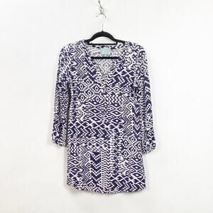 2/$30 2/$30 Skies are Blue XS Womens Purple Print Tunic Top